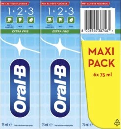 Oral B Oral-B 1.2.3 Mint Frisse - Tandpasta - 6 X75 Ml -Oral B 1125x1200