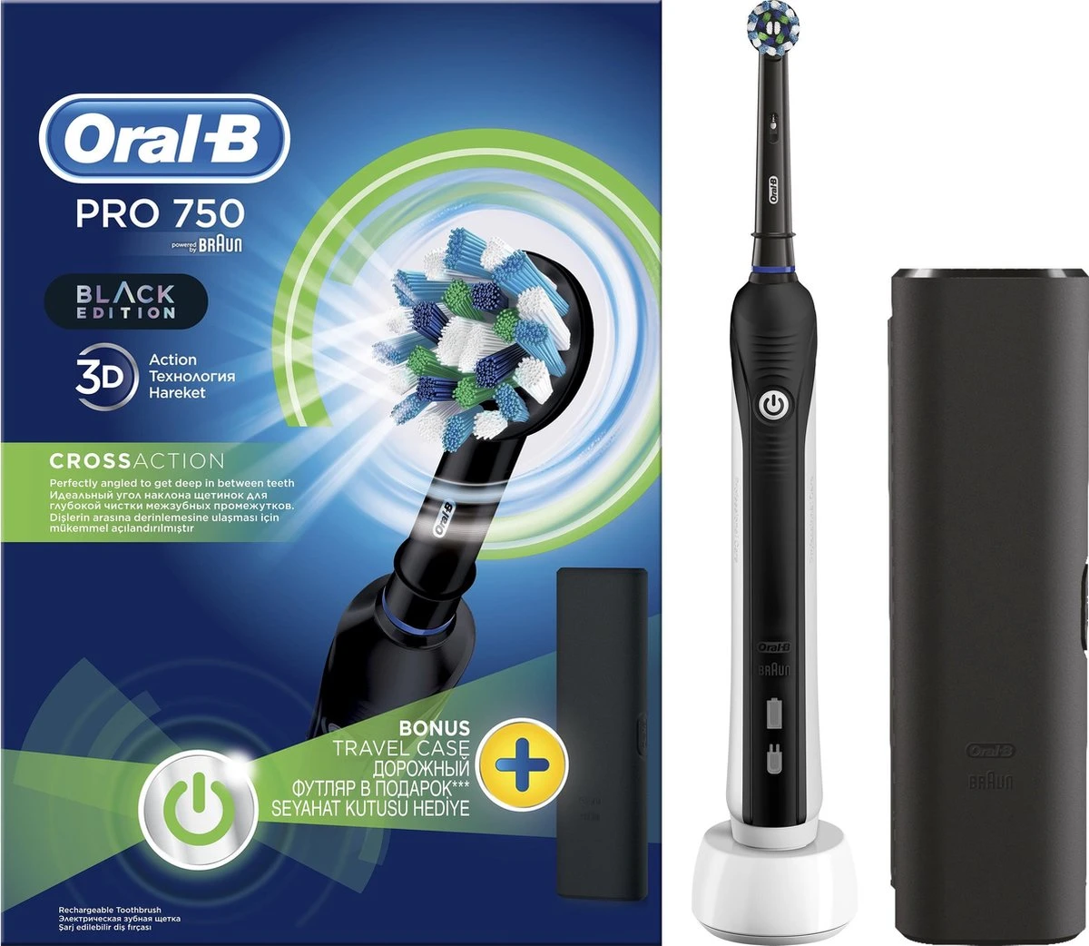 Oral B Oral-B PRO 750 - Elektrische Tandenborstel - Zwart 3 Oral B Oral-B PRO 750 - Elektrische Tandenborstel - Zwart