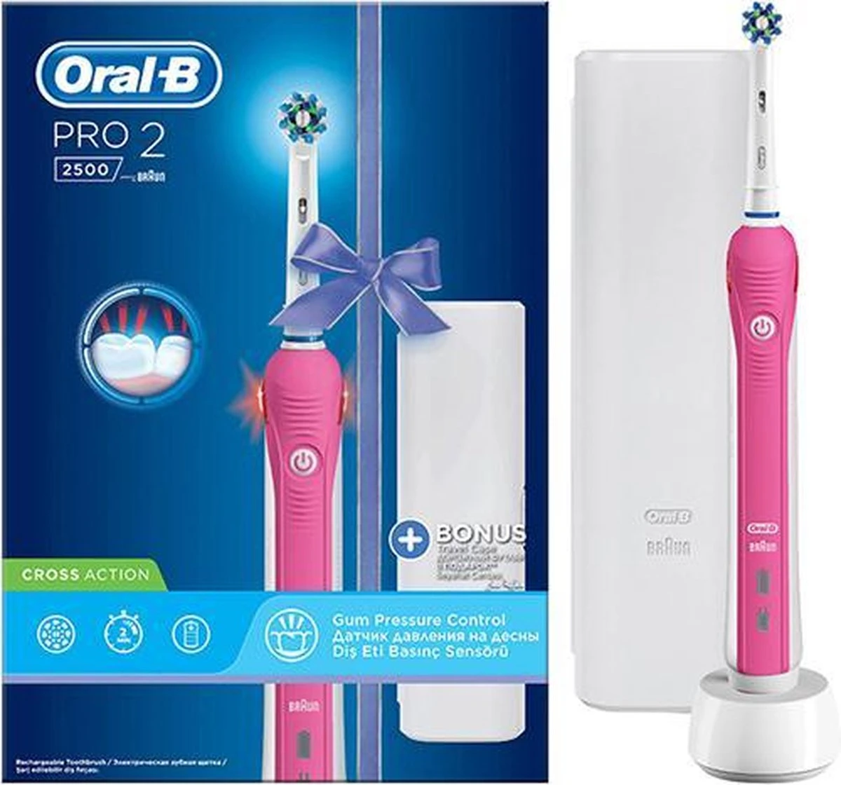 Oral B Oral-B Pro 2500 CrossAction Pink - Elektrische Tandenborstel 3 Oral B Oral-B Pro 2500 CrossAction Pink - Elektrische Tandenborstel