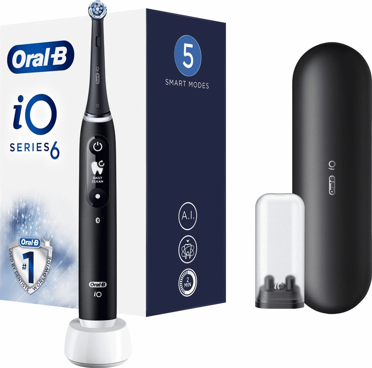 Oral B IO 6N - SMILE Black Lava Elektrische Tandenborstel Ontworpen Door Braun 11 Oral B IO 6N - SMILE Black Lava Elektrische Tandenborstel Ontworpen Door Braun - Afbeelding 9