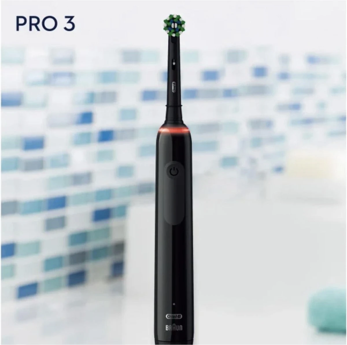 Oral B Oral-B Pro 3 3000 - Zwart - Elektrische Tandenborstel - Ontworpen Door Braun - Black Edition 4 Oral B Oral-B Pro 3 3000 - Zwart - Elektrische Tandenborstel - Ontworpen Door Braun - Black Edition - Afbeelding 2