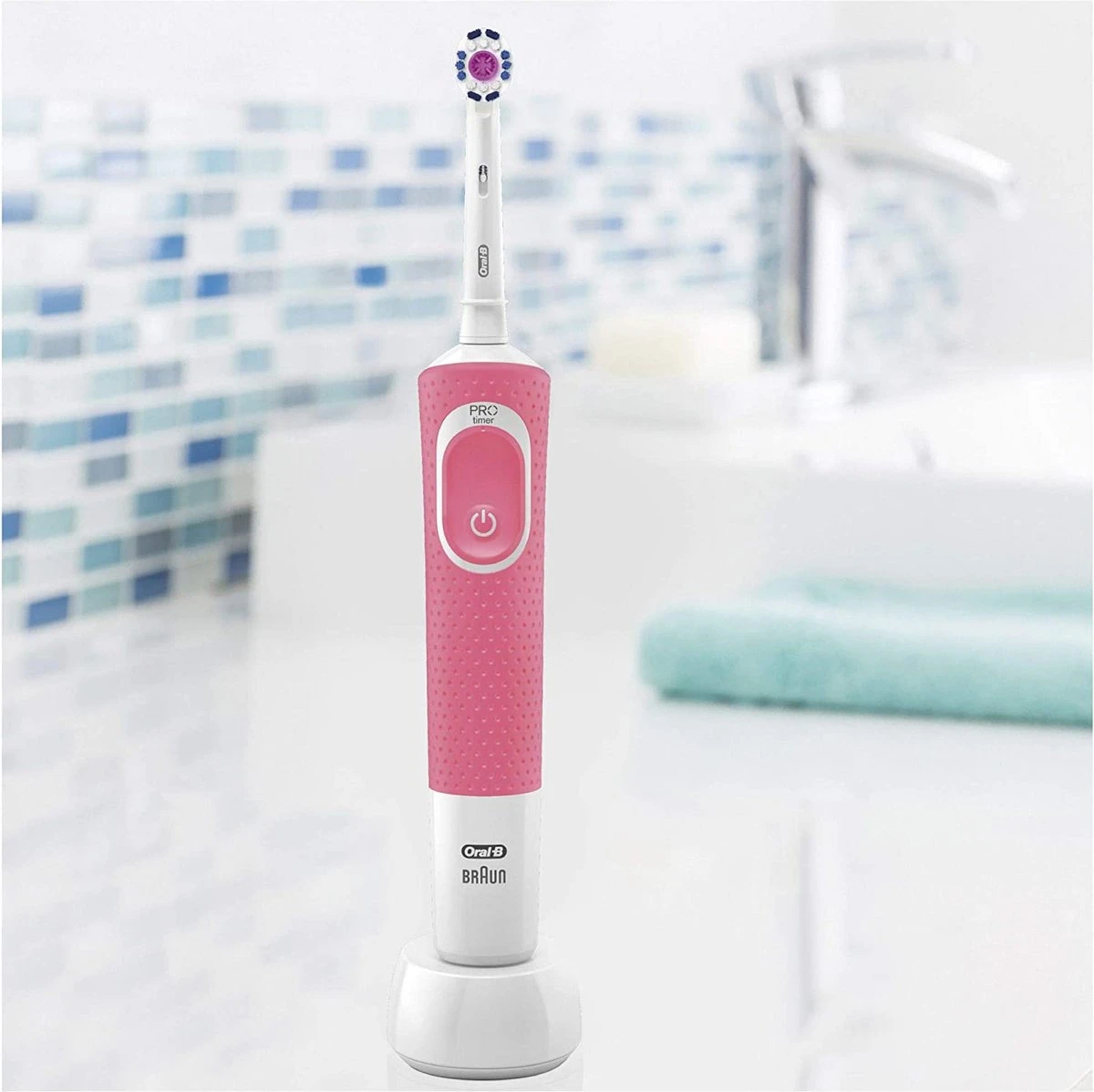 Oral B Oral-B Vitality 100 Roze CrossAction - Elektrische Tandenborstel - Powered By Braun 6 Oral B Oral-B Vitality 100 Roze CrossAction - Elektrische Tandenborstel - Powered By Braun - Afbeelding 4