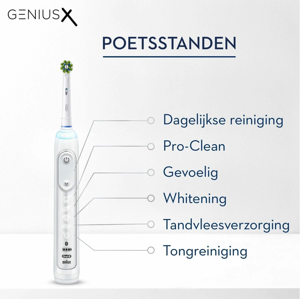 Oral B Oral-B Genius X - Wit - Elektrische Tandenborstel - Ontworpen Door Braun - 1 Handvat En 1 Opzetborstel 13 Oral B Oral-B Genius X - Wit - Elektrische Tandenborstel - Ontworpen Door Braun - 1 Handvat En 1 Opzetborstel - Afbeelding 12