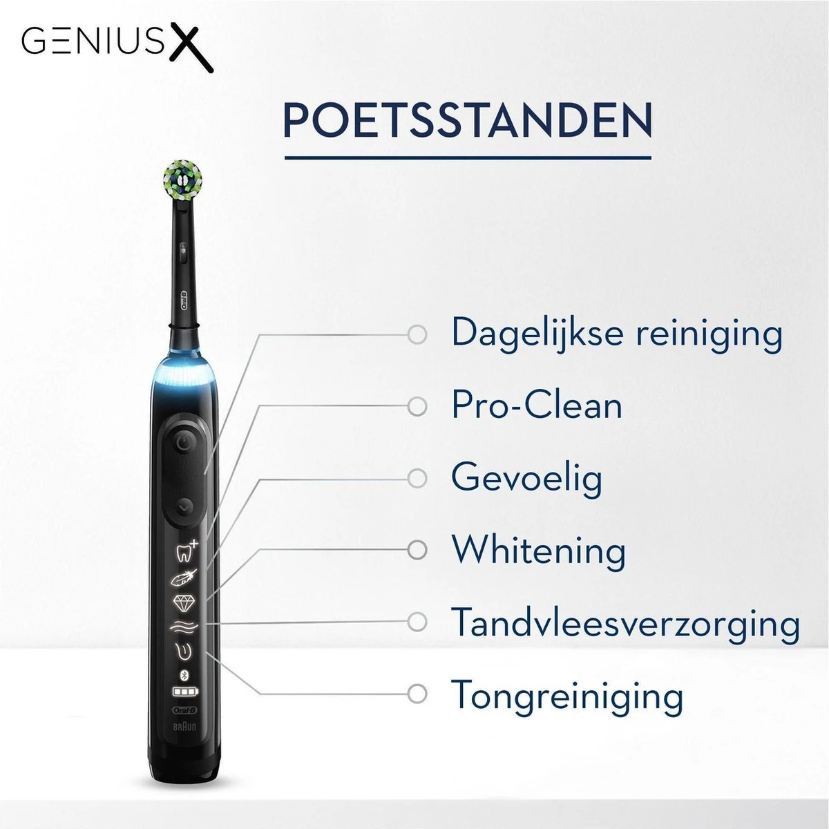 Oral B Oral-B Genius X Elektrische Tandenborstel - Zwart 6 Oral B Oral-B Genius X Elektrische Tandenborstel - Zwart - Afbeelding 4