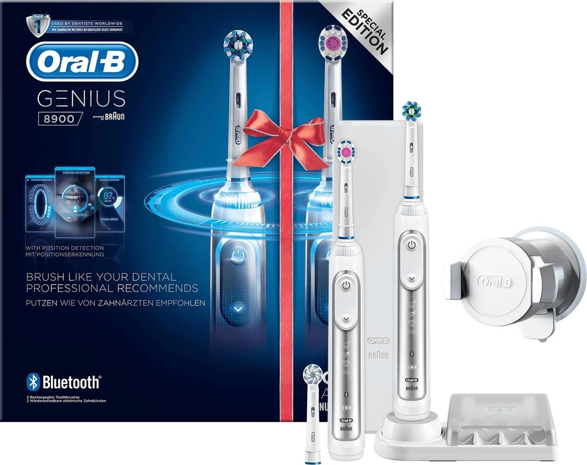 Oral B Oral-B Genius 8900 - Elektrische Tandenborstel Duoverpakking - Wit 3 Oral B Oral-B Genius 8900 - Elektrische Tandenborstel Duoverpakking - Wit