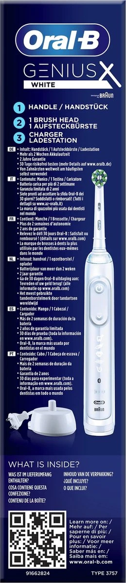 Oral B Oral-B Genius X - Wit - Elektrische Tandenborstel - Ontworpen Door Braun - 1 Handvat En 1 Opzetborstel 8 Oral B Oral-B Genius X - Wit - Elektrische Tandenborstel - Ontworpen Door Braun - 1 Handvat En 1 Opzetborstel - Afbeelding 7