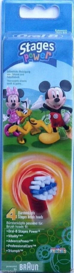 Oral B Oral-B Stages Power Mickey Mouse Opzetborstels 4pcs
