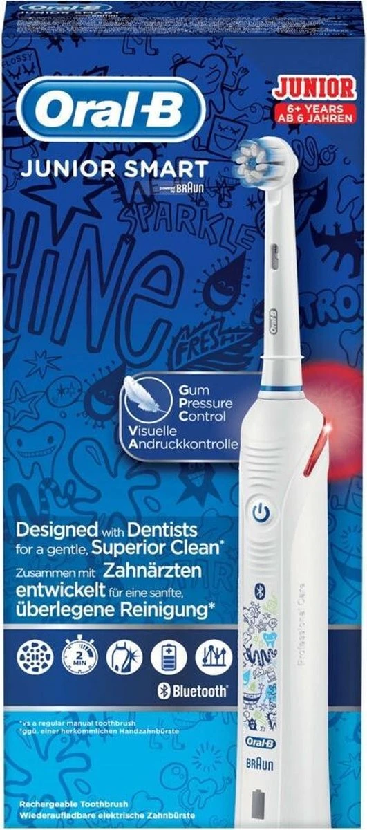 Oral B Oral-B Junior - Elektrische Tandenborstel - Wit 5 Oral B Oral-B Junior - Elektrische Tandenborstel - Wit - Afbeelding 3