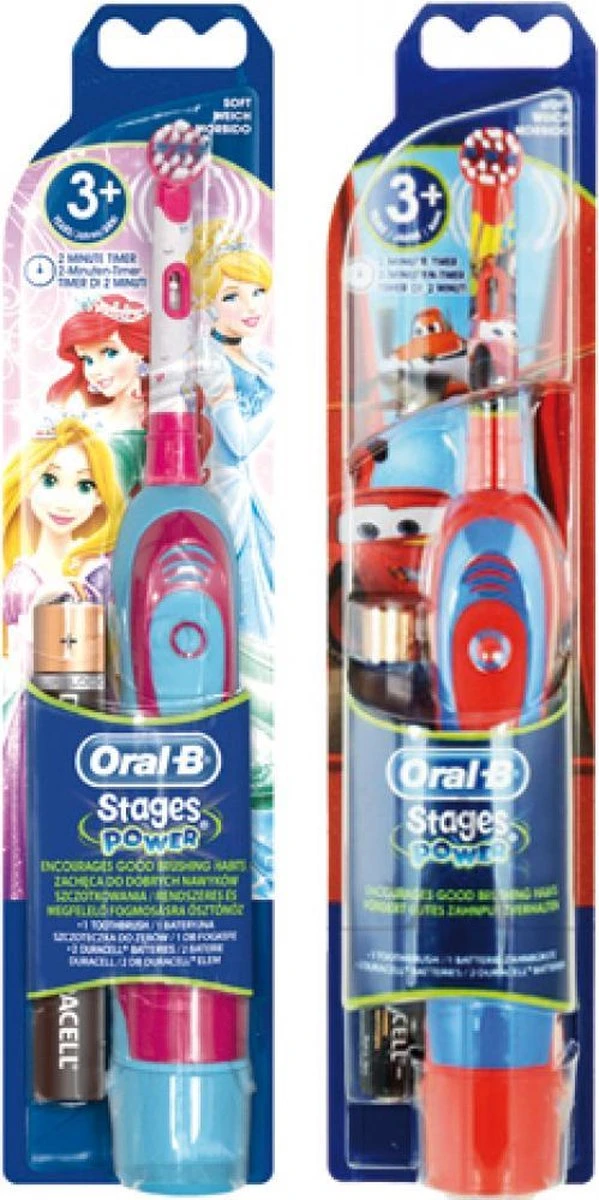 Oral B Oral-B Stages Power Kids Elektrische Tandenborstel (2 Stuks) Op Batterijen Met Disney Cars En Princess - DUO Pack 3 Oral B Oral-B Stages Power Kids Elektrische Tandenborstel (2 Stuks) Op Batterijen Met Disney Cars En Princess - DUO Pack