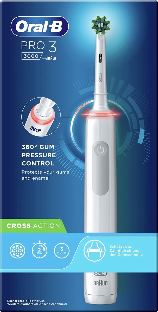 Oral B Oral-B Pro 3 3000 - Wit - Elektrische Tandenborstel - Ontworpen Door Braun - 1 Handvat En 1 Opzetborstel 7 Oral B Oral-B Pro 3 3000 - Wit - Elektrische Tandenborstel - Ontworpen Door Braun - 1 Handvat En 1 Opzetborstel - Afbeelding 5