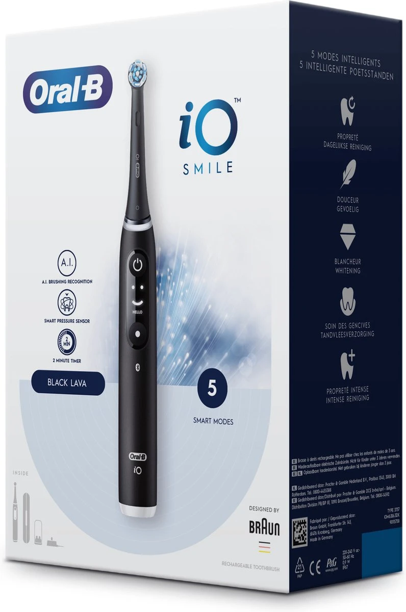 Oral B IO 6N - SMILE Black Lava Elektrische Tandenborstel Ontworpen Door Braun 12 Oral B IO 6N - SMILE Black Lava Elektrische Tandenborstel Ontworpen Door Braun - Afbeelding 10