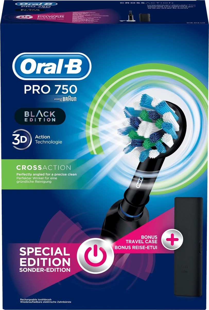 Oral B Oral-B PRO 750 - Elektrische Tandenborstel - Zwart 6 Oral B Oral-B PRO 750 - Elektrische Tandenborstel - Zwart - Afbeelding 4