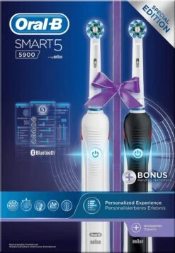 Oral B Oral-B Smart 5 5900 - Zwart En Wit - Elektrische Tandenborstel - Duopack -Oral B 833x1200