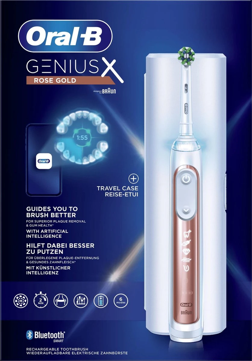 Oral B Oral-B Genius X - Elektrische Tandenborstel - Rosegold 4 Oral B Oral-B Genius X - Elektrische Tandenborstel - Rosegold - Afbeelding 2