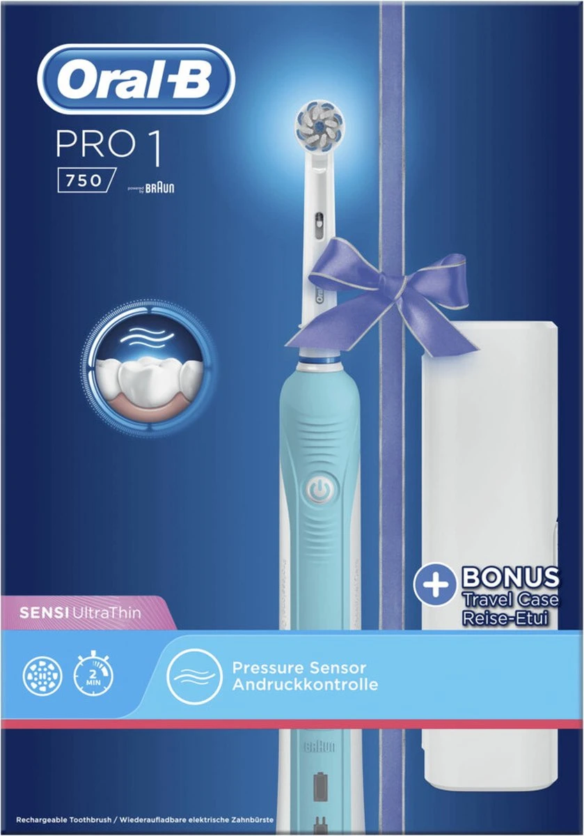 Oral B Oral-B PRO750 Sensi UltraThin - Elektrische Tandenborstel - Inclusief Reisetui 4 Oral B Oral-B PRO750 Sensi UltraThin - Elektrische Tandenborstel - Inclusief Reisetui - Afbeelding 2