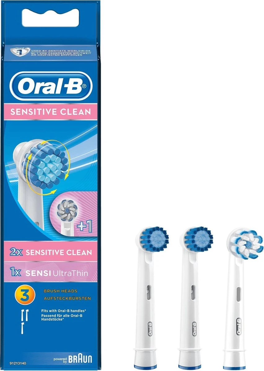 Oral B Ral B Opzetborstel Sensitive Clean 3 Stuks 3 Oral B Ral B Opzetborstel Sensitive Clean 3 Stuks