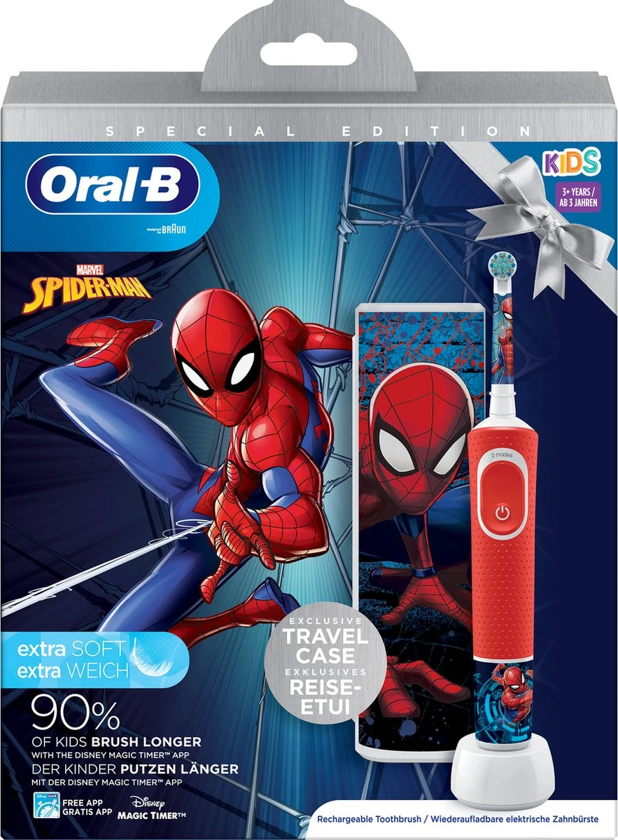 Oral B Oral-B Spiderman Elektrische Tandenborstel + Reisetui 4 Oral B Oral-B Spiderman Elektrische Tandenborstel + Reisetui - Afbeelding 2