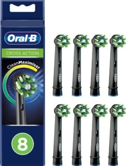 Oral B Oral-B CrossAction - Met CleanMaximiser-technologie - Opzetborstels - Zwart - 8 Stuks