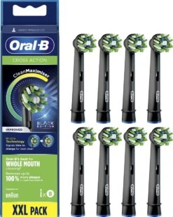 Oral B Oral-B CrossAction - Met CleanMaximiser-technologie - Opzetborstels - Zwart - 8 Stuks -Oral B 952x1200