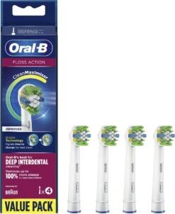 Oral B Oral-B FlossAction - Met CleanMaximiser-technologie - Opzetborstels - 4 Stuks -Oral B 982x1200