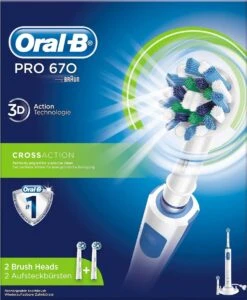 Oral B Oral-B PRO 670 CrossAction - Elektrische Tandenborstel - Met 2 Opzetborstels